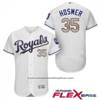 Camiseta Beisbol Hombre Kansas City Royals 35 Eric Hosmer Blanco 2017 Flex Base