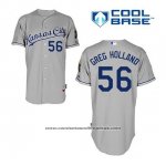 Camiseta Beisbol Hombre Kansas City Royals Greg Holland 56 Gris Cool Base Camiseta Beisbol Hombre Kansas City Royals Greg Holland 56 Gris Cool Base