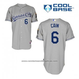 Camiseta Beisbol Hombre Kansas City Royals Lorenzo Cain 6 Gris Cool Base