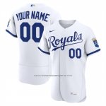 Camiseta Beisbol Hombre Kansas City Royals Primera Autentico Personalizada Blanco