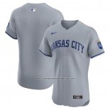 Camiseta Beisbol Hombre Kansas City Royals Road Vapor Premier Elite Patch Gris