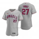 Camiseta Beisbol Hombre Los Angeles Angels Mike Trout Autentico 2020 Road Gris