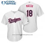 Camiseta Beisbol Hombre Los Angeles Dodgers 2017 Estrellas y Rayas Kenta Maeda Blanco Cool Base