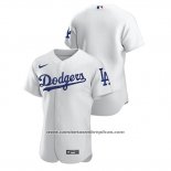 Camiseta Beisbol Hombre Los Angeles Dodgers Autentico Blanco