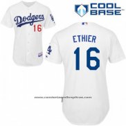 Camiseta Beisbol Hombre Los Angeles Dodgers Blanco Andre Ethier Cool Base Jugador