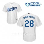 Camiseta Beisbol Hombre Los Angeles Dodgers Chris Heisey 28 Blanco Primera Cool Base