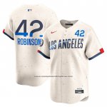 Camiseta Beisbol Hombre Los Angeles Dodgers Jackie Robinson 2024 City Connect Limited Crema