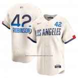 Camiseta Beisbol Hombre Los Angeles Dodgers Jackie Robinson 2024 City Connect Limited Crema