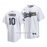 Camiseta Beisbol Hombre Los Angeles Dodgers Justin Turner 2021 Gold Program Replica Blanco