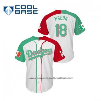 Camiseta Beisbol Hombre Los Angeles Dodgers Kenta Maeda Mexican Heritage Night Cool Base Blanco