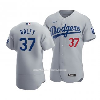 Camiseta Beisbol Hombre Los Angeles Dodgers Luke Raley Autentico Alterno Gris