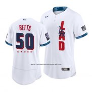 Camiseta Beisbol Hombre Los Angeles Dodgers Mookie Betts 2021 All Star Autentico Blanco