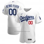 Camiseta Beisbol Hombre Los Angeles Dodgers Primera Pick-A-Player Retired Roster Autentico Blanco