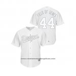 Camiseta Beisbol Hombre Los Angeles Dodgers Rich Hill 2019 Players Weekend Field Of Genes Replica Blanco