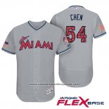 Camiseta Beisbol Hombre Miami Marlins 2017 Estrellas y Rayas Wei Yin Chen Gris Flex Base