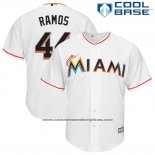 Camiseta Beisbol Hombre Miami Marlins Aj Ramos Blanco Cool Base