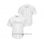 Camiseta Beisbol Hombre Miami Marlins Brian Anderson 2019 Players Weekend Replica Blanco