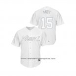 Camiseta Beisbol Hombre Miami Marlins Brian Anderson 2019 Players Weekend Replica Blanco
