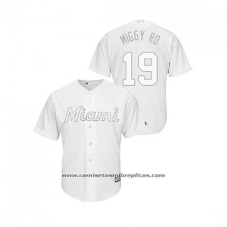 Camiseta Beisbol Hombre Miami Marlins Miguel Rojas 2019 Players Weekend Replica Blanco