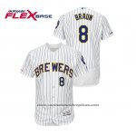 Camiseta Beisbol Hombre Milwaukee Brewers Ryan Braun Autentico Flex Base Blanco Azul
