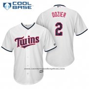 Camiseta Beisbol Hombre Minnesota Twins 2017 Estrellas y Rayas Brian Dozier Blanco Cool Base