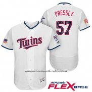 Camiseta Beisbol Hombre Minnesota Twins 2017 Estrellas y Rayas Ryan Pressly Blanco Flex Base