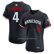 Camiseta Beisbol Hombre Minnesota Twins Carlos Correa Alterno Elite Negro