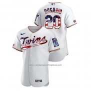 Camiseta Beisbol Hombre Minnesota Twins Eddie Rosario 2020 Stars & Stripes 4th of July Blanco