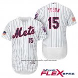 Camiseta Beisbol Hombre New York Mets 2017 Estrellas y Rayas Tim Tebow Blanco Flex Base
