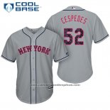 Camiseta Beisbol Hombre New York Mets 2017 Estrellas y Rayas Yoenis Cespedes Gris Cool Base