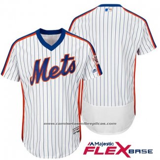 Camiseta Beisbol Hombre New York Mets Blanco Flex Base