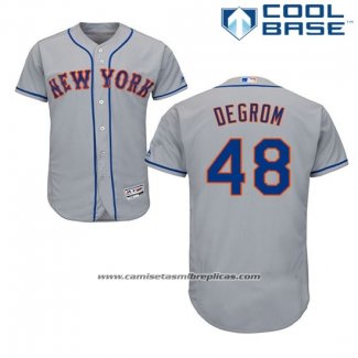 Camiseta Beisbol Hombre New York Mets Jacob Degrom Gris Cool Base