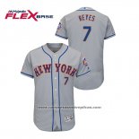 Camiseta Beisbol Hombre New York Mets Jose Reyes 150th Aniversario Patch Autentico Flex Base Gris