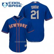 Camiseta Beisbol Hombre New York Mets Lucas Duda 21 Azul Alterno Cool Base