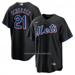 Camiseta Beisbol Hombre New York Mets Max Scherzer Alterno Replica Negro