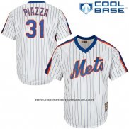 Camiseta Beisbol Hombre New York Mets Mike Pizza Blanco Cooperstown Cool Base