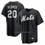 Camiseta Beisbol Hombre New York Mets Pete Alonso Lights Out Replica Negro