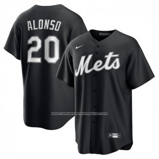 Camiseta Beisbol Hombre New York Mets Pete Alonso Lights Out Replica Negro