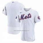 Camiseta Beisbol Hombre New York Mets Primera Sponsor Patch Autentico Blanco