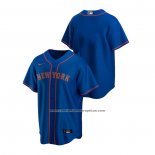 Camiseta Beisbol Hombre New York Mets Replica Alterno Road Azul