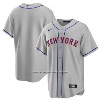 Camiseta Beisbol Hombre New York Mets Road Replica Gris