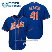 Camiseta Beisbol Hombre New York Mets Tom Seaver 41 Azul Alterno Primera Cool Base