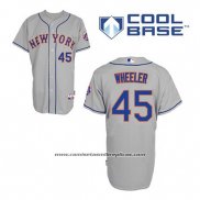 Camiseta Beisbol Hombre New York Mets Zack Wheeler 45 Gris Cool Base