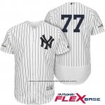 Camiseta Beisbol Hombre New York Yankees 2017 Postemporada Clint Frazier Blanco Flex Base