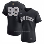 Camiseta Beisbol Hombre New York Yankees Aaron Judge Alterno Sponsor Patch Gold Batterman Elite Azul