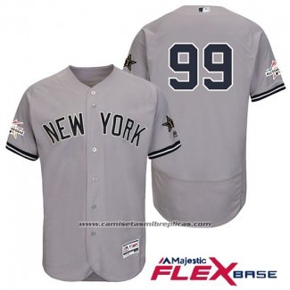 Camiseta Beisbol Hombre New York Yankees Aaron Judge Gris 2017 All Star Flex Base