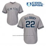 Camiseta Beisbol Hombre New York Yankees Jacoby Ellsbury 22 Gris Cool Base