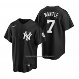 Camiseta Beisbol Hombre New York Yankees Mickey Mantle Replica Negro