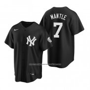 Camiseta Beisbol Hombre New York Yankees Mickey Mantle Replica Negro