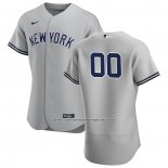 Camiseta Beisbol Hombre New York Yankees Personalizada Gris2